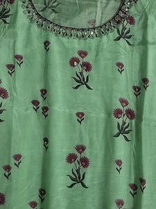 beautiful Silk pista color kurti plazzo new