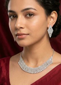 Elegant Rhinestone Necklace and Earring Set