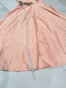 Elegant Peach Embroidered Gown 2 psc