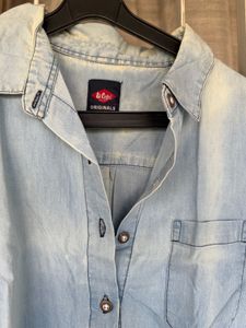 Light Wash Denim Button-Up Shirt