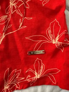Red Floral Print Blouse