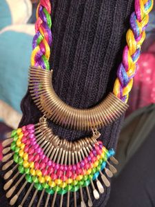 Colorful Braided Statement Necklace