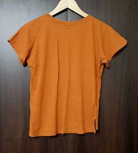 Orange T-Shirt with Bird Print