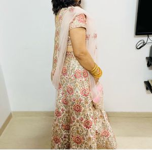 Beautiful Bridal Peach Lengha