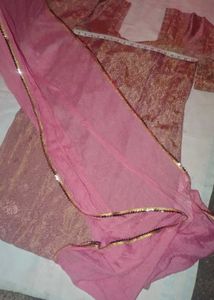 Creap silk suite+dupatta