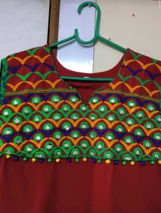 Mirror Work Red Kurta ❤️