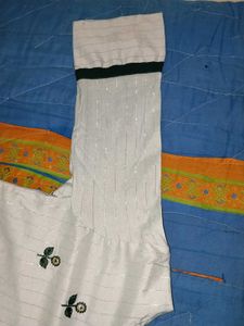 Elegant   Pista colorKurta with Black Embroidery