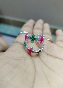 silver Charming Floral Design Toe Rings(Bichew)