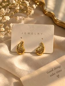 Hammered Gold Teardrop Earrings