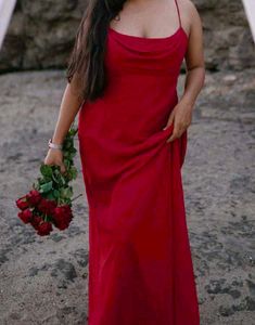 Elegant Red Slip Dress