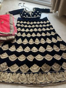 Elegant Velvet Lehenga Choli Set