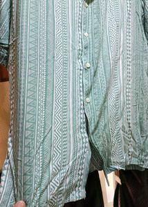 Green Printed Button-Up Shirt