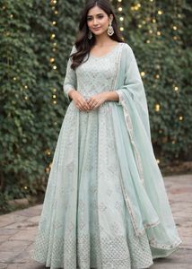 light blue lehanga and choli