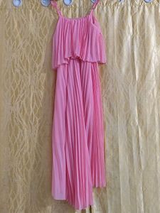 Chic Pink Pleated Dress