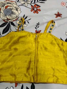 Vibrant Yellow Embroidered lehnga 4 piece set