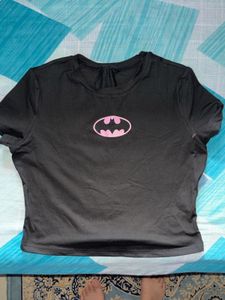 Black Batman Crop Top