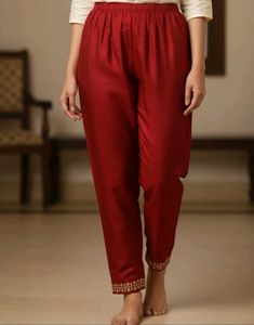 Elegant Maroon Straight Pants