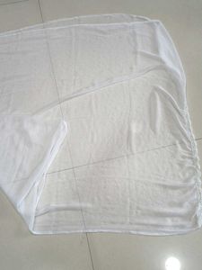 Elegant White Dupatta with Lace Trim