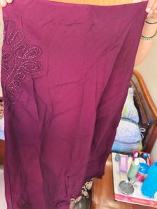 Maroon Beaded Skirt
