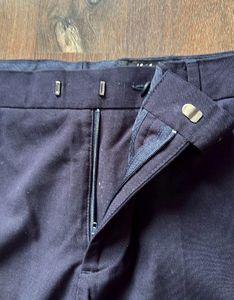 H&amp;M Men’s Navy Blue Slim Fit Formal Trousers
