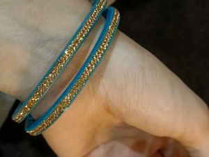 Stunning Teal & Gold Bangles