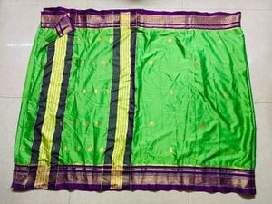 Vibrant Green Silk Saree with Blouse