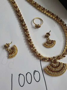 New Jeweled Necklace, Ring &amp; Earring Set