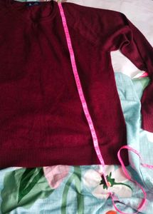 Maroon V-Neck Sweater