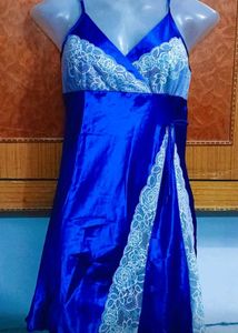 Blue Lace Silk Nightie