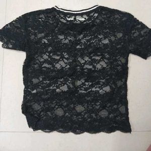 Sheer Lace "89" Graphic T-Shirt