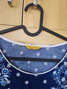 Blue Floral Print Kurta