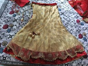 Red and Golden embellished Lehenga choli  ♥️✨