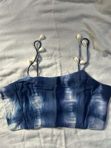 Tie-dye festive top with Shell Details