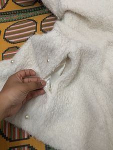 Elegant Pearl Embellished Coat