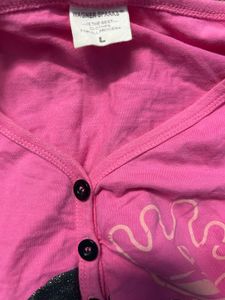 Y2K Pink graphic Henley