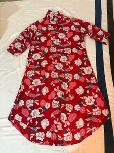 Red Floral Print Blouse