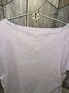 Cute Lavender Ruched Crop Top