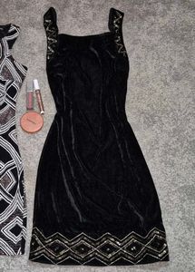 Black Velvet Sequin Bodycon