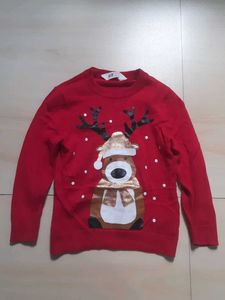 Red Christmas Reindeer Sweater