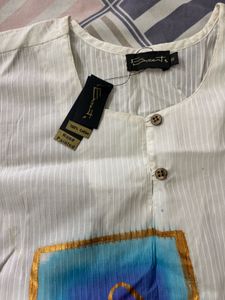 White Kurta with Om &amp; Shri Print