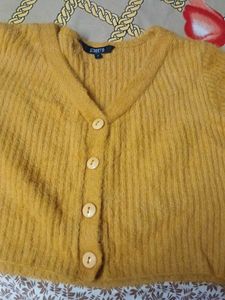 Mustard Fuzzy Cardigan