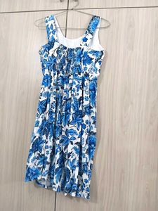 Blue Floral Print Sundress(NEW)