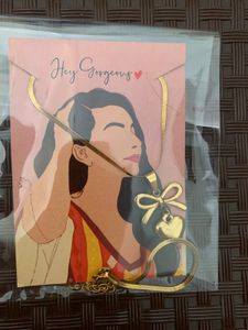 Gold Heart Bow Necklace -anti tarnish