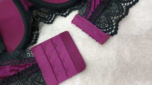 Elegant Purple Lace Trim Bra