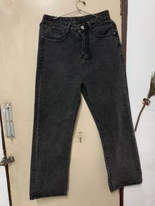 Classic Washed Black Straight Leg Jeans