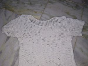 White Crochet Knit Crop Top