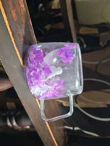 Purple Flower Cup / Floral Glass