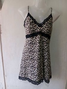 Leopard Print Lace Slip Dress