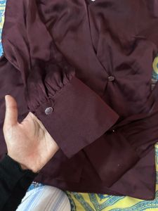 FOREVER NEW Elegant Satin Wrap Blouse