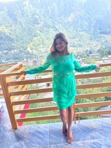 Flowy Green Mini Dress